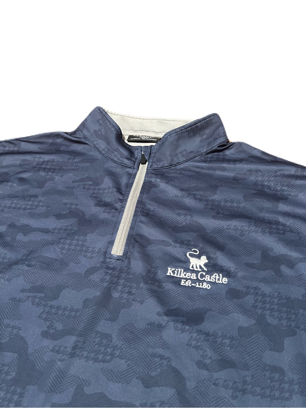 Glenmuir Kilkea-Castle Golf Club Performance Zip Mid Layer in Blue Camo, XXL